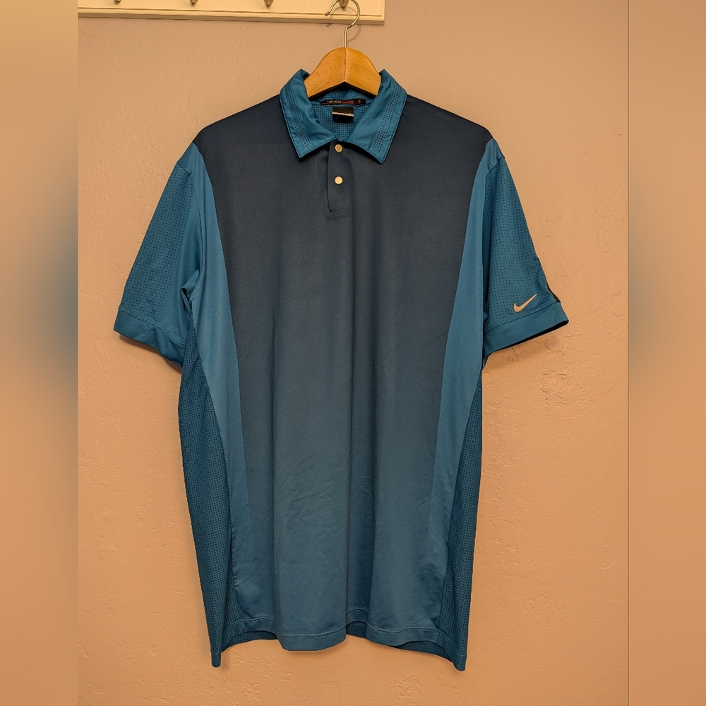Nike Tiger Woods Men's Two-Tone Blue Polo Shirt